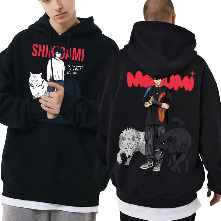 

Japanese Anime Jujutsu Kaisen Fushiguro Megumi Summon Divine Dogs Printed Hoodie Men Fashion Oversized Sweatshirt Men's Clothes