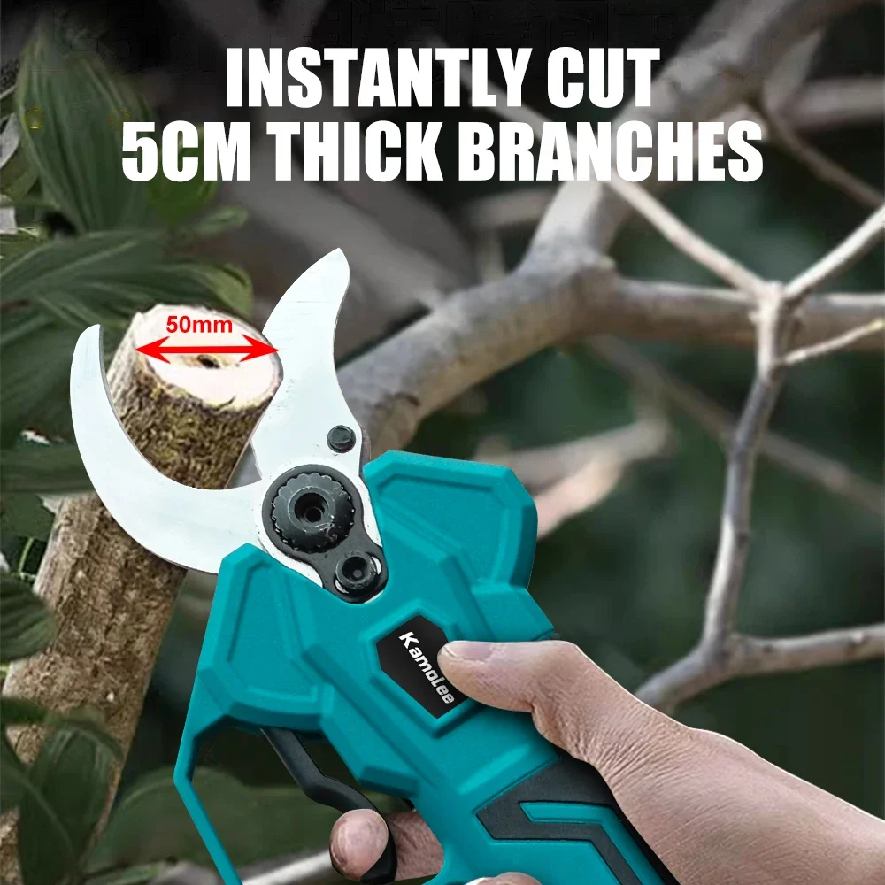 Kamolee Wireless Rechargeable Scissors Brushless Pruning Shears Aerial Pruning Shears are compatible with Makita 18V batteries 4