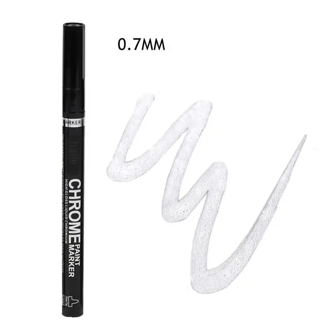 Haile Silver Mirror Marker Gold Liquid Pen Art Liquid Mirror DIY Resin Paint Mirror Chrome Metallic Craftwork Pen Accessories silver Mirror-0.7mm
