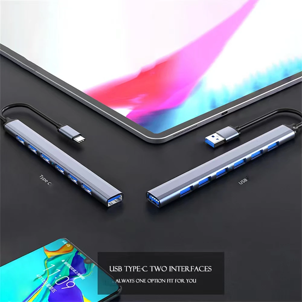 7-port Usb 3.0 Type C Hub High Speed Adapter For Laptop And Pc_voghion.com