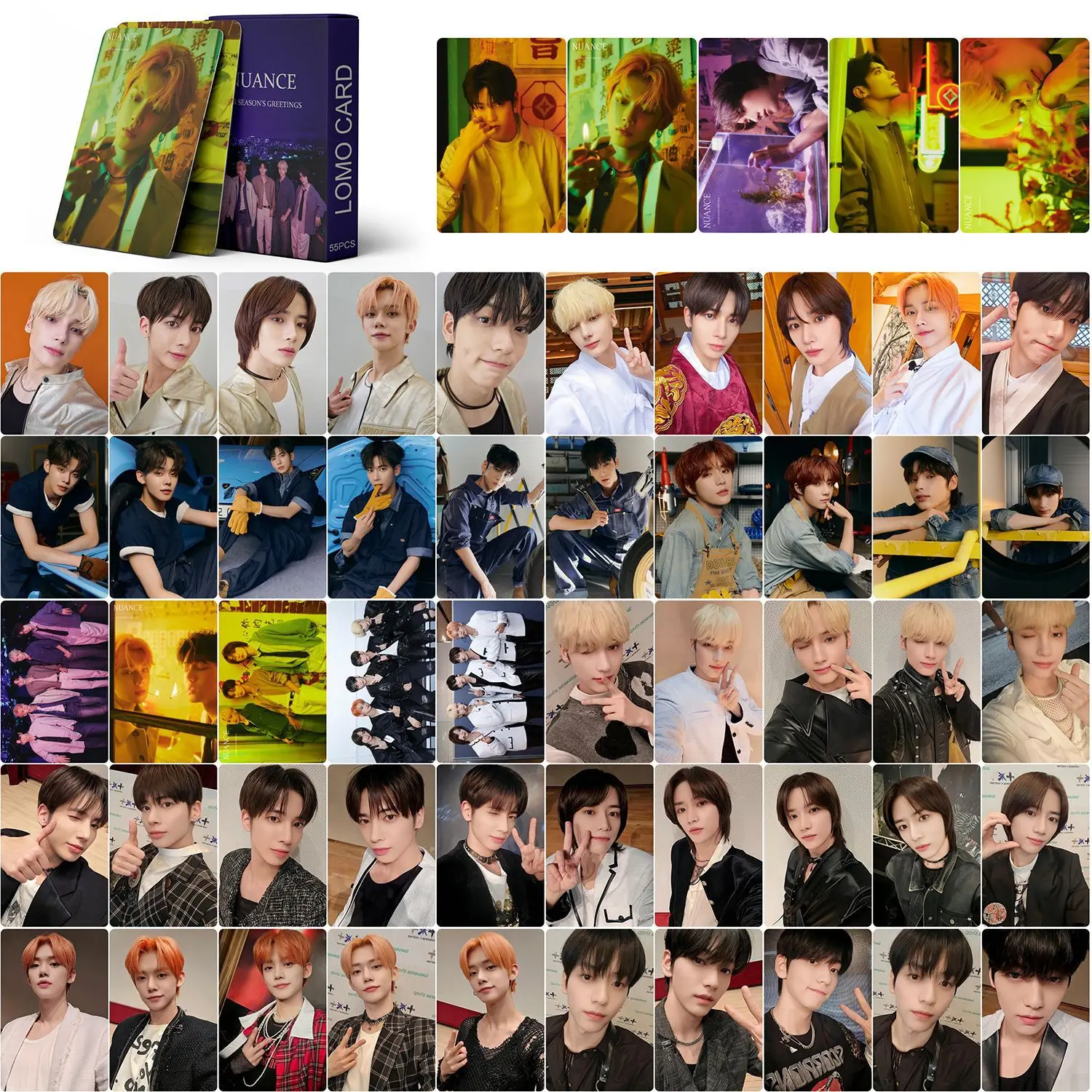 55pcs kpop orico 2024 SEASON'S GREETINGS LOMO rty foto kártyák Új Album photocards kpop Legyező ajándékok
