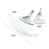 Garden Leaf Rake, Adjustable Leaf Rake, Multipurpose, Lightweight, Lawn Rake Folding Metal Rake for Garden Cleaning Gardening 6