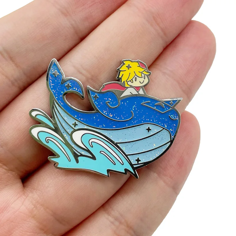 Anime Game Whale Cute Men Women's Brooches Lapel Pins for Backpack Enamel Pins Badges Jewelry Accessories Gifts