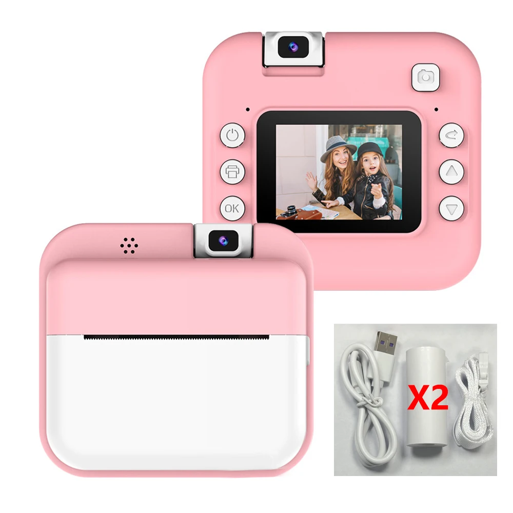 מצלמת ילדים דיגיטלית צילום מצלמת הדפסה מיידית לילדים מצלמת הדפסה תרמית צילום וידאו צעצועים עם כרטיס 32G