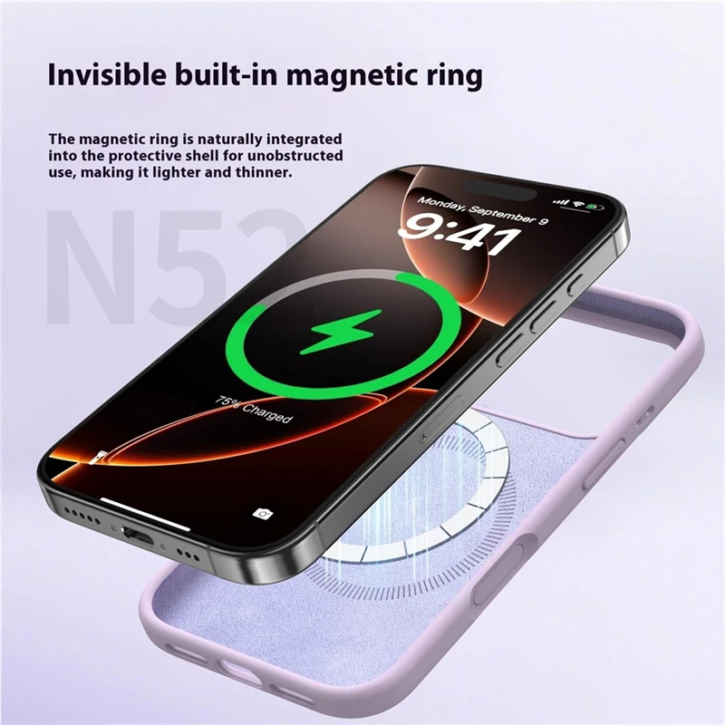 รูปสินค้า เคสซิลิโคนบางเฉียบแม่เหล็ก Magsafe สำหรับ iPhone