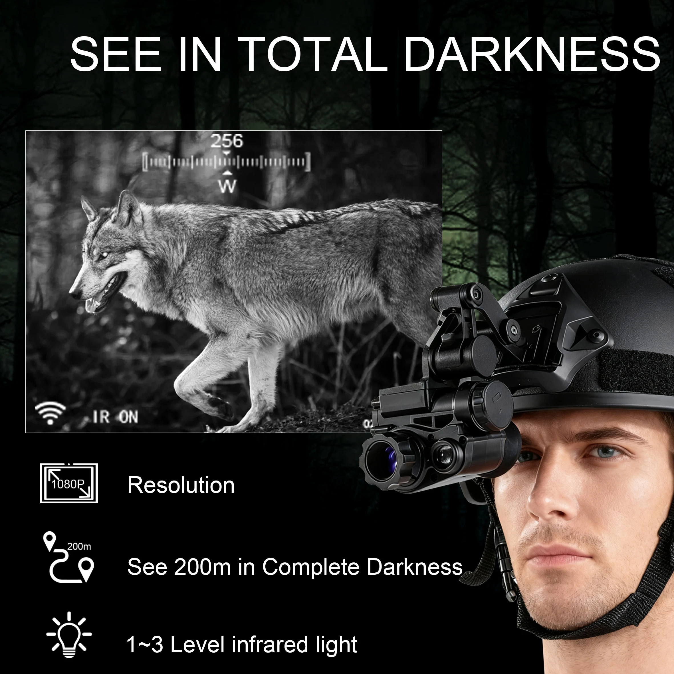 NVG10 Night Vision Monocular for Hunting, Night Vision Goggle, Night Vision Device with Photo & Video REC WiFi APP Outdoor Use 3