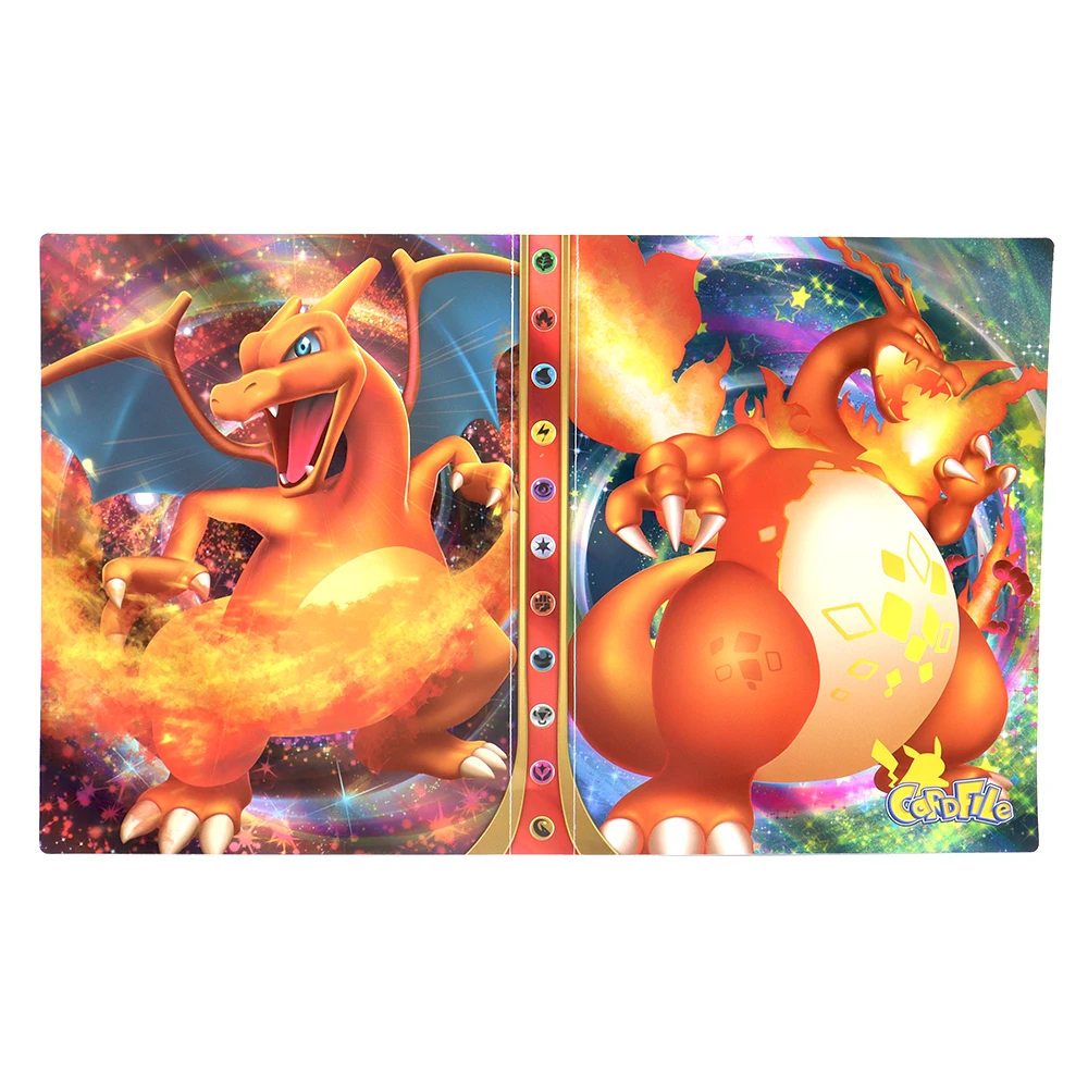 Pokemon Album 3D Holographic 240pcs Pikachu Charizard Shining Map Collections Notebook Binder Folder Holder Book Cards Protector