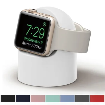 애플 워치 충전기용 스탠드 iWatch 울트라/8/SE 2/7/6/SE/4/3 49 mm/45 mm/44 mm/42 mm/41 mm/40 mm/38 mm 내구성 실리콘 야간 스탠드 모드