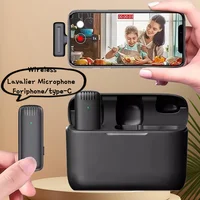 New 2in1 K30 Wireless Lavalier Microphone Audio Video Recording Mini Mic Plug Play For Smartphone Android iPhone Live Broadcast