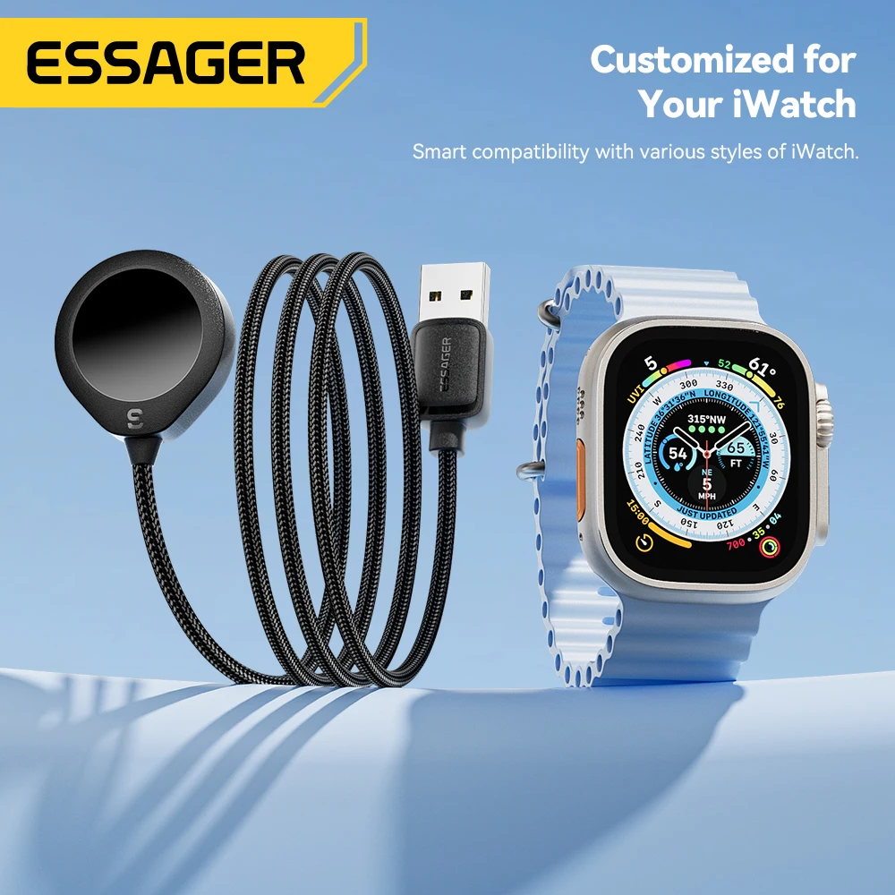 Essager Magnetic Charger For Apple Watch Series 9 8 7 6 5 Ultra 2 SE Fast Charging Cable Accessories For iWatch 9 8 7 6 5 4 3 2