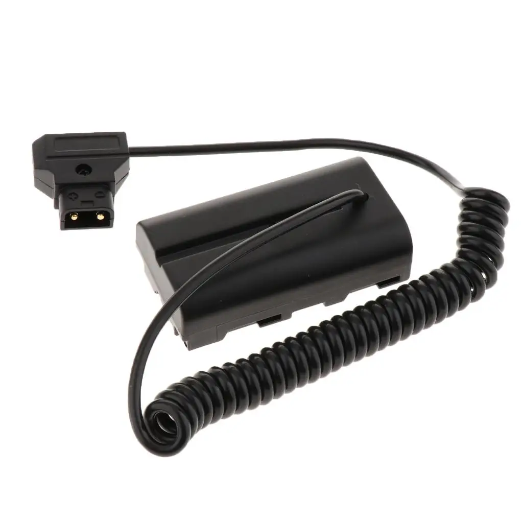 D Tap D-Tap Connector to NP-F550 DC Coupler Power Supply Adapter Coiled Cable 30cm Length for Monitor Using 550/970 Power supply