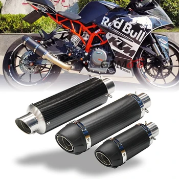 Universal Motorcycle Carbon Fiber Exhaust Muffler Pipe Escape Moto Silencer for FZ6N R1 R3 GSXR1000 Z1000 ZX14R MT07 GSR600