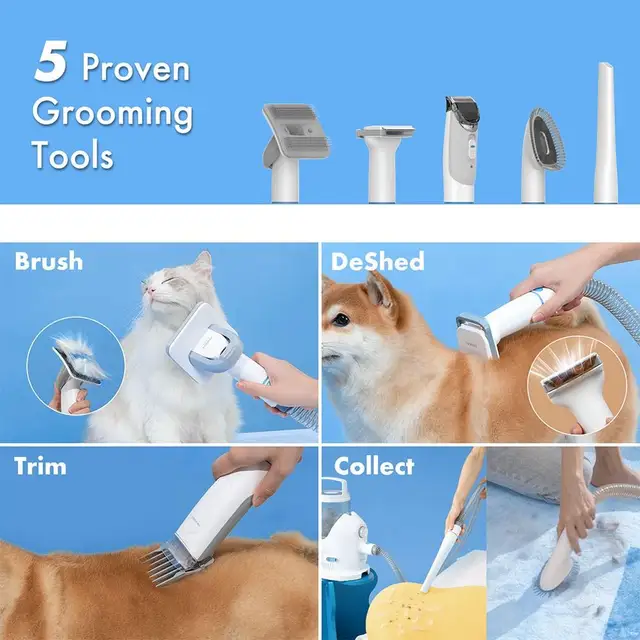 Nakasa P2 Pro Dog Clipper Kedvtelésből Tartott Hajszál -Vákuumtisztítóval, 10500Pa Szívóállat -Ápoló Szett, Kisállat -Hajvágó 5 Gondozó Szerszámmal - Image 4