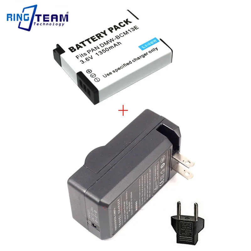 Batteria Per Fotocamera 1350Mah Dmw-Bcm13E Dmw-Bcm13 + Caricabatterie Ca Per Panasonic Lumix Dmc Zs40 Tz60 Zs45 Tz57 Zs50 Tz70 Zs27 Tz37 Tz41