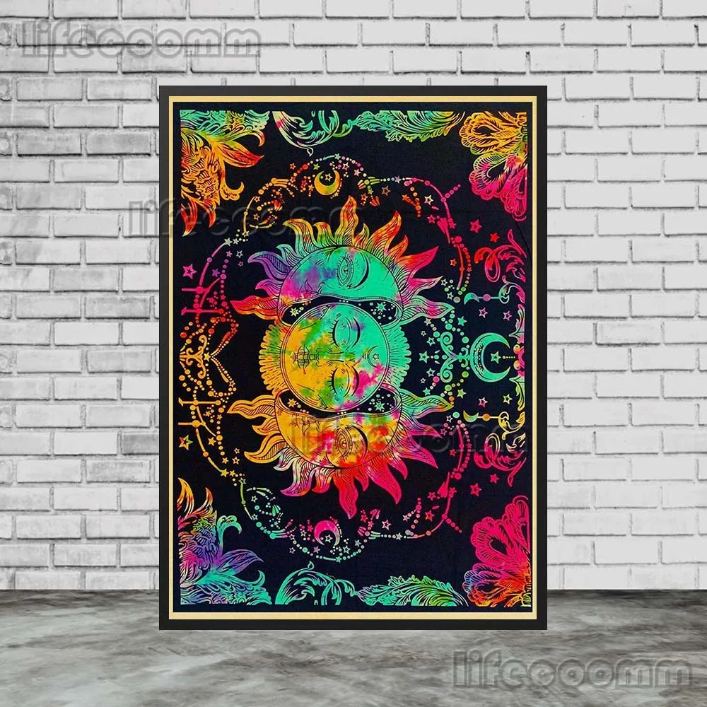 Celestial Bohemian Canvas Art: Sun, Moon, Stars & Planets Wall Decor