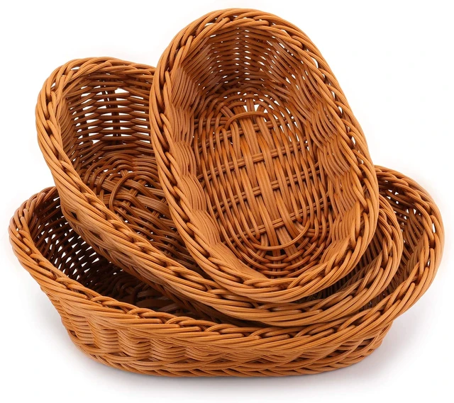 Stackable Wicker Countertop Basket Display