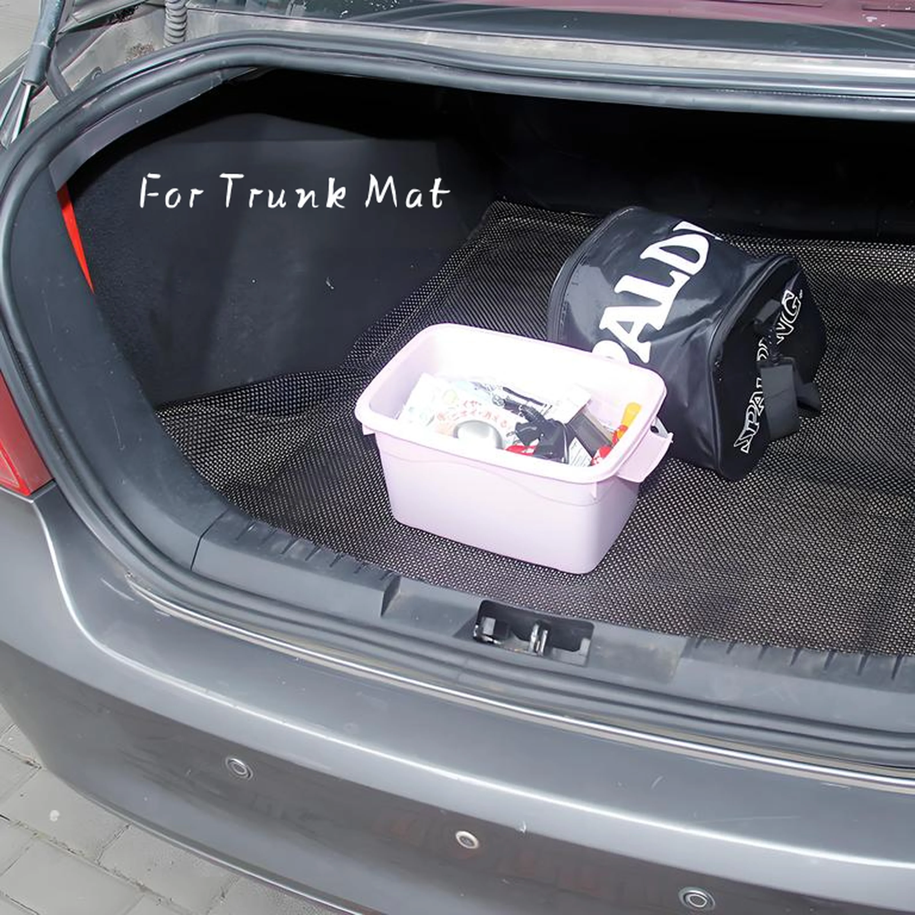 Universelle 3D-Waben-Kofferraummatte, rutschfest, atmungsaktiv, wasserdicht, DIY-zuschneidbare Laderaumauskleidung für SUV und Limousine, Zubehör – Detail 1