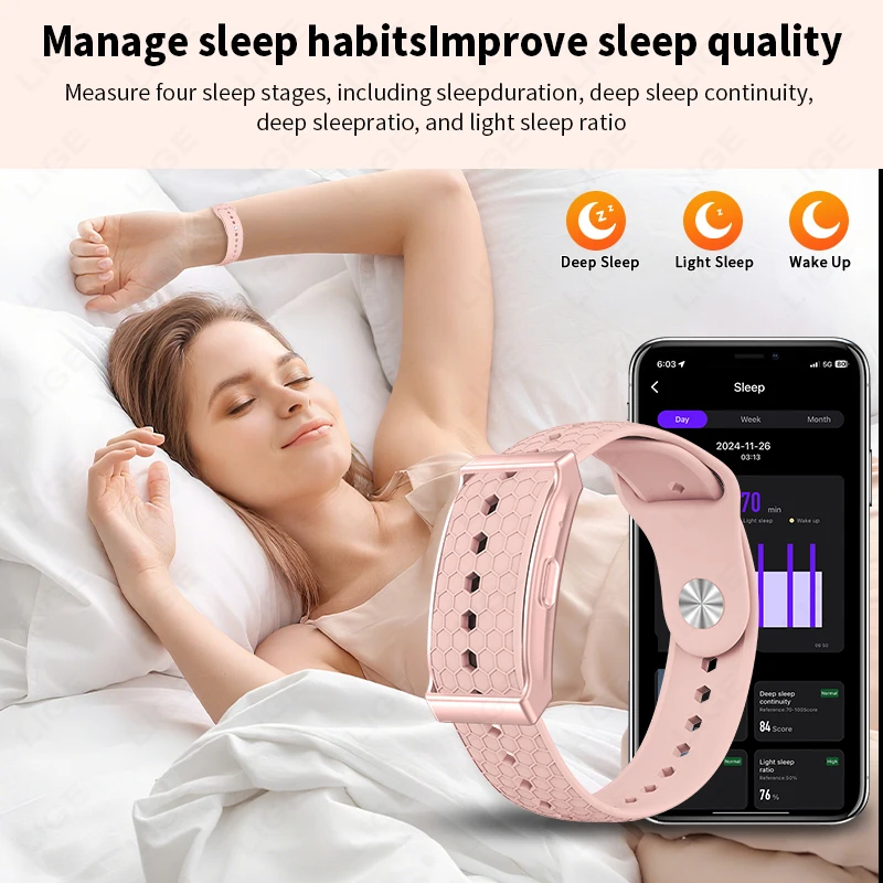 LIGE No Screen Smart Watch Men's Sports Outdoors Fitness Heart Rate Monitor IP68 Waterproof New Smartwatch For Andrio IOS 2026