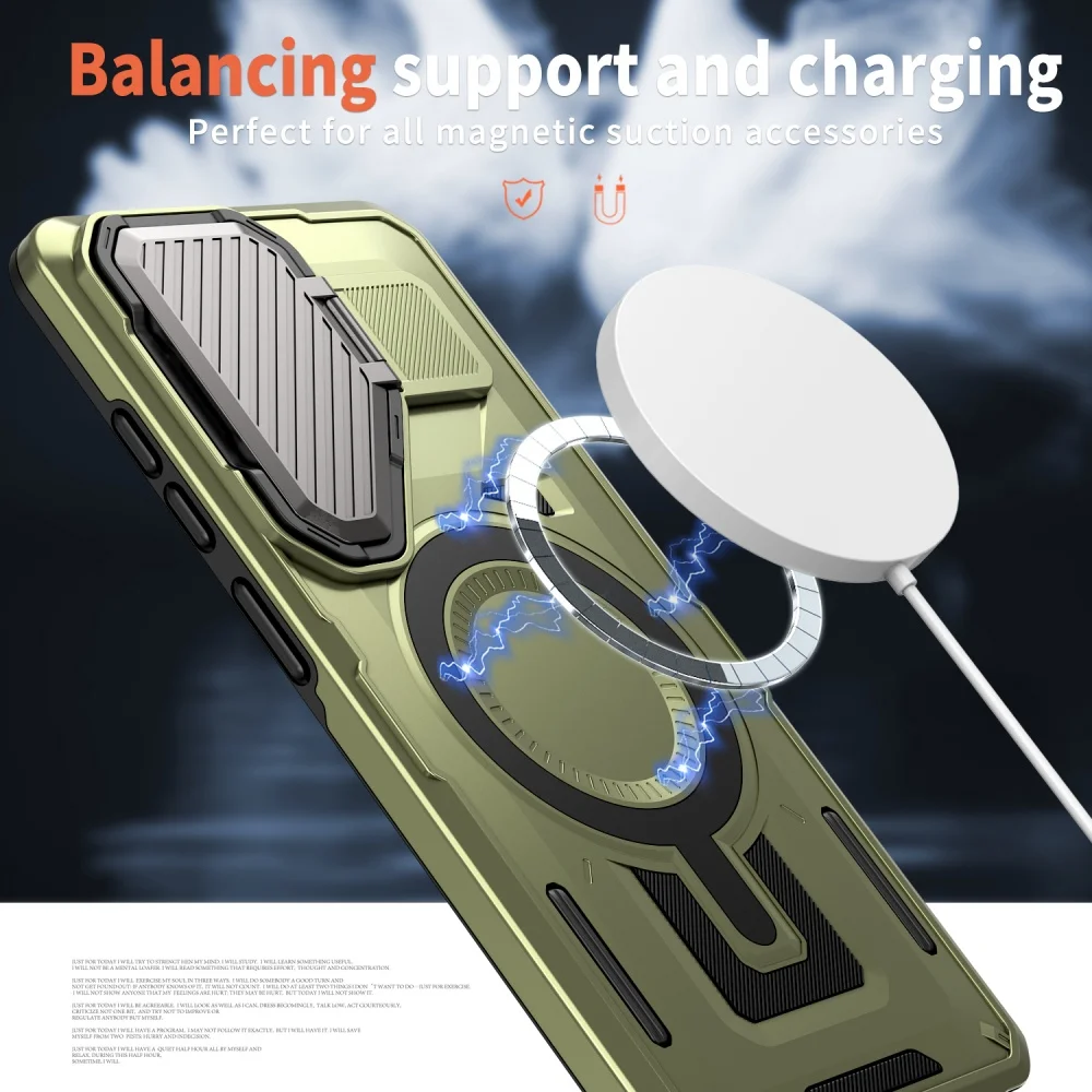 Durable Magnetic Protective Case with Lens Stand Holder