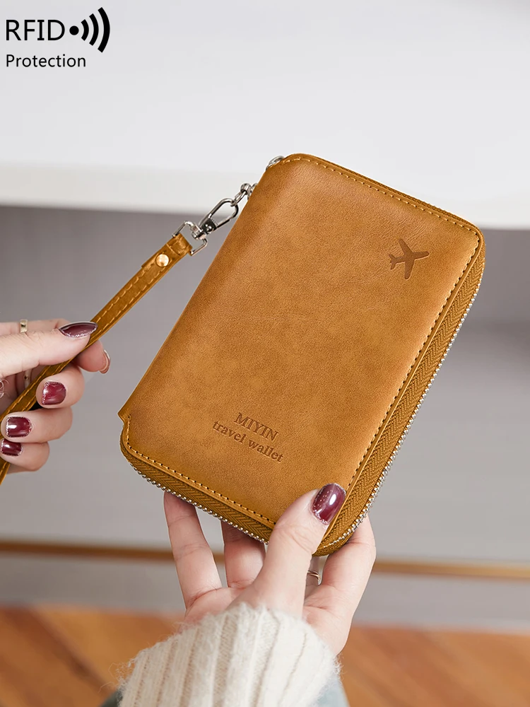 RFID Anti-Theft Retro Travel Wallet – Stylish and Multifunctional Passport Holder