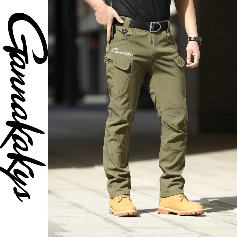 Autumn Men's Fishing Pants Windproof Hiking Sports Tactical Pants Mountaineering Camping Fishing Elastic