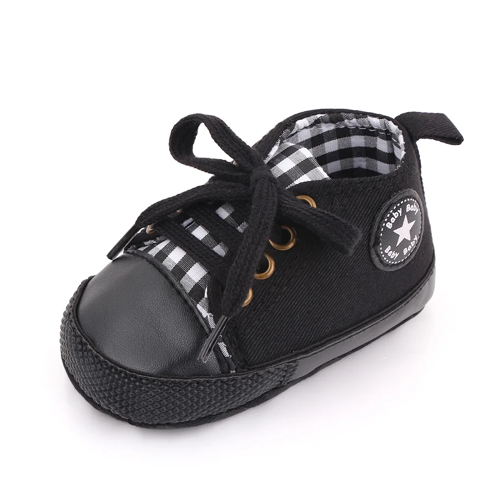 Spring Collection Baby Shoes: Classic Canvas Sneakers with Soft Sole for Newborns and Toddlers