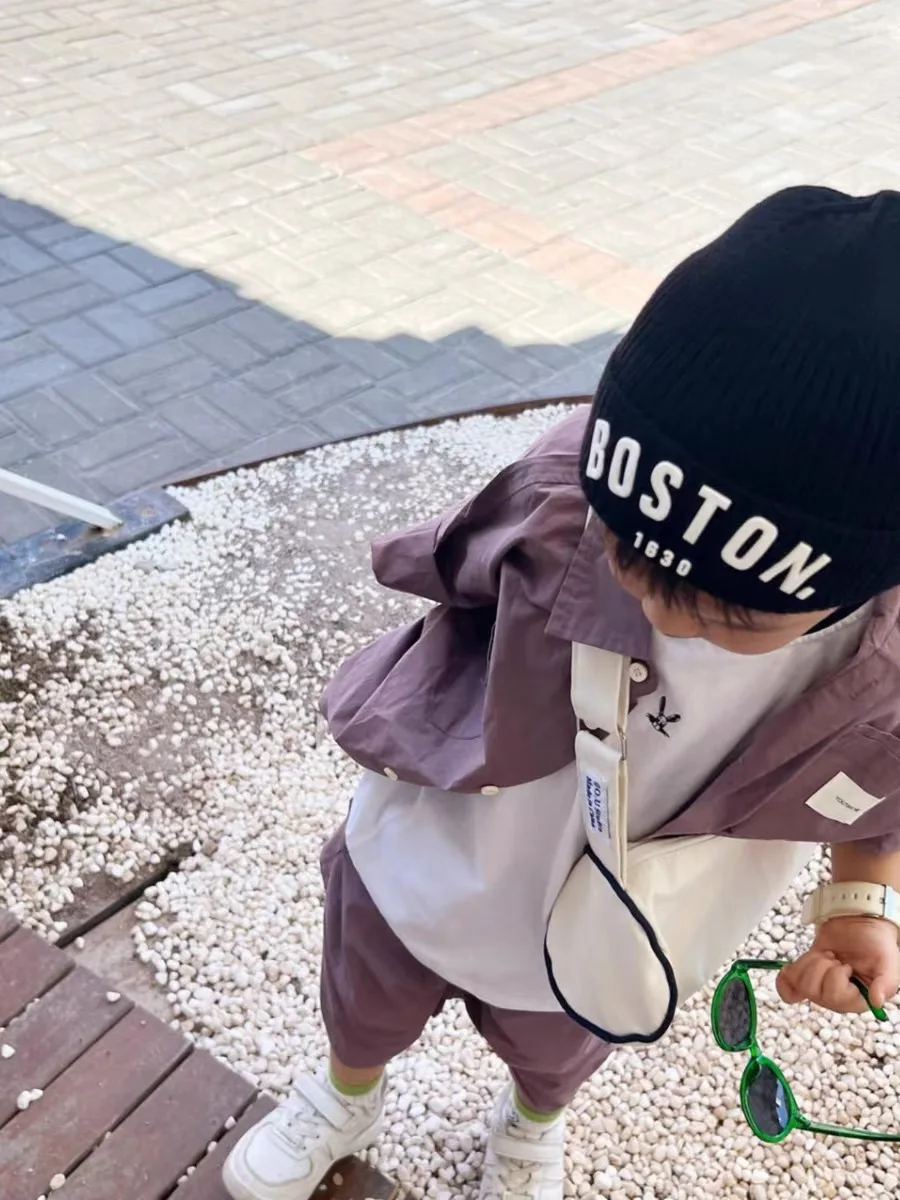 Kids/Adlut Beanies American Retro Wool Knitted Hat Pupolar Letter Boston Casual Street Boy's or Girl Winter Warm Cold Hats Male 3
