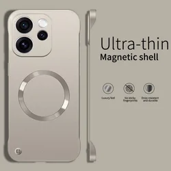 Slim Bezel MagSafe Magnetic Case with Ultra - Thin Camera Protection Cover for OPPO reno15 Pro mini (Gold)