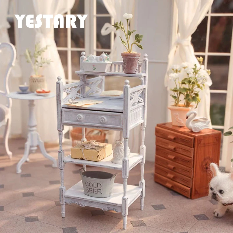 

YESTARY BJD Dolls Furniture DIY Material Packs French Storage Rack Dolls Chairs Round Table For 1/6 Blythe Ob24 Dollhouse Toys