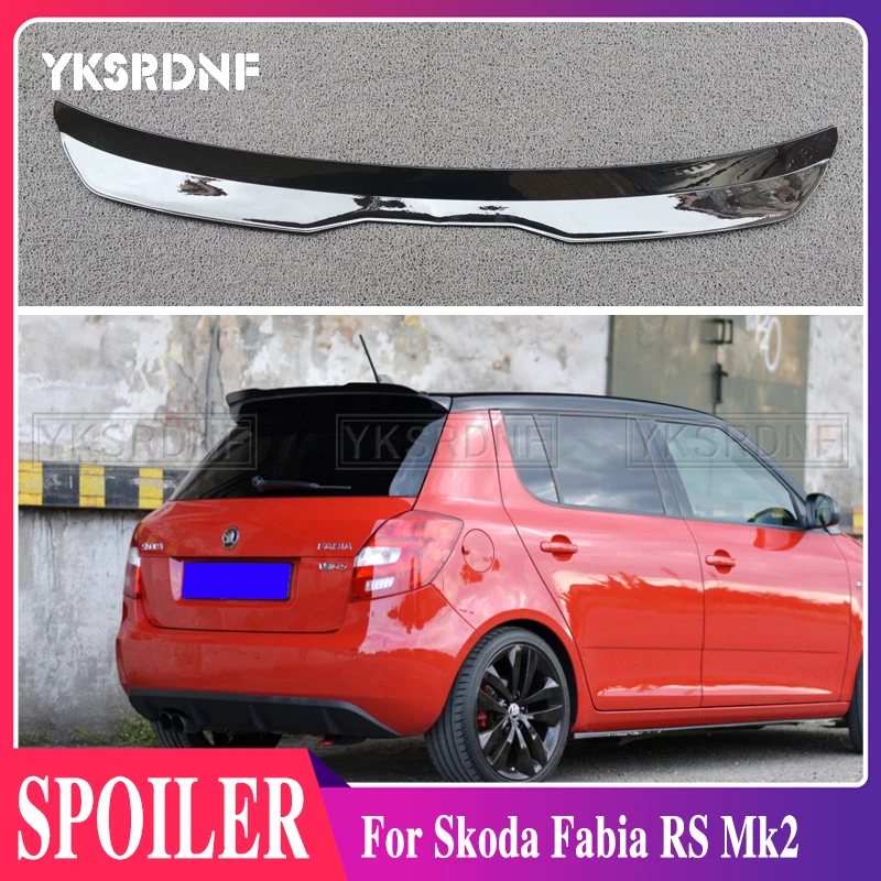 Задний спойлер на крышу для Skoda Fabia RS Mk2 cABS пластиковый глянцевый черный