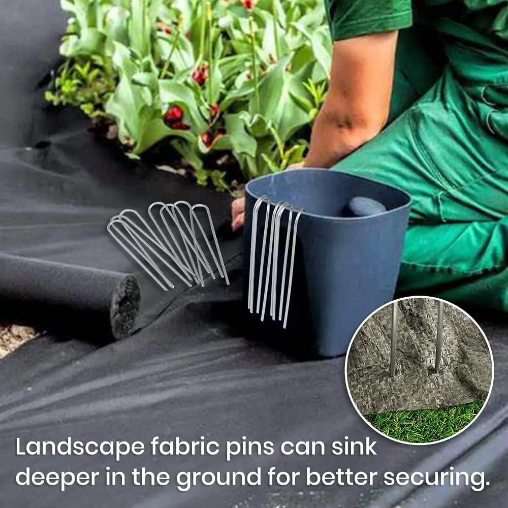 Description Picture 5 of itemU-type Garden Staples Heavy-duty Fence Tubing Stakes Sod Pins Galvanized Landscape Spike for Holding Lawns Barrier Ground Nail