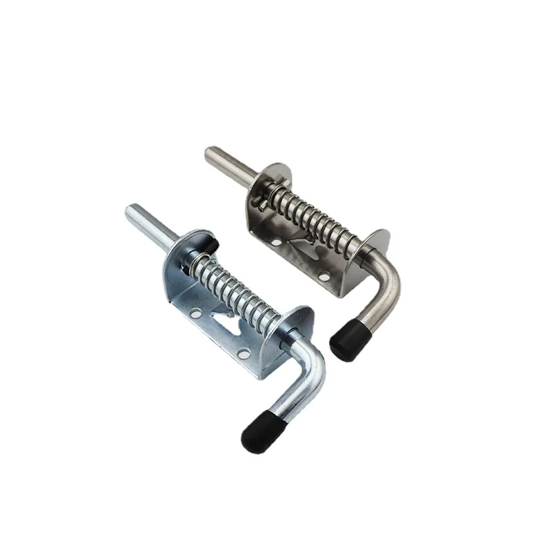 1PC Latch Loaded Metal Security Barrel Bolt Latch 128mm*32mm Silver Tone Spring Latches Door Cabinet Hinges Hardware for door latch