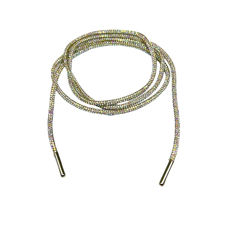 1PC Luxury Rhinestone ShoeLaces Bright Shoe Laces Strings Braiding Strap DIY Drawstring Shoelace Shoes Accessories 100/120/140CM