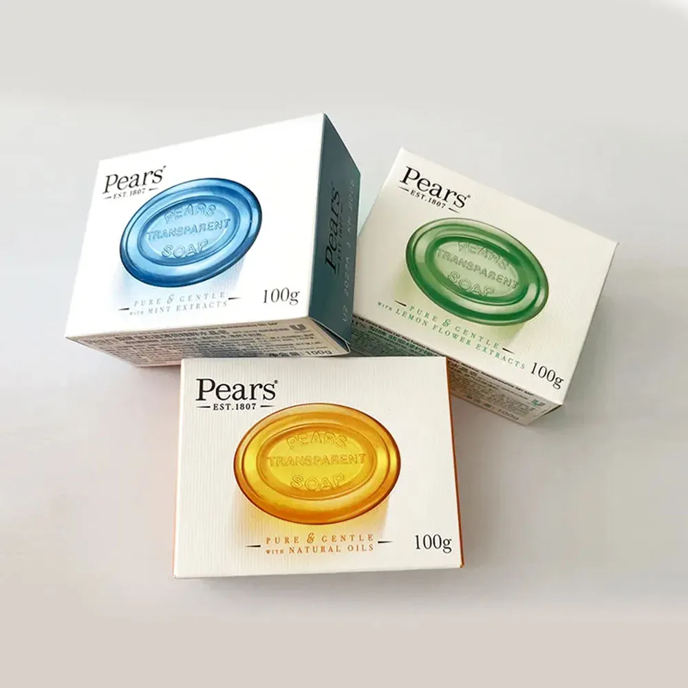 

3X Pears Transparent Amber For Clean, Healthy Looking Skin Mild Cleansing Moisturizing Body Essential Oil Crystal-Soap 100g