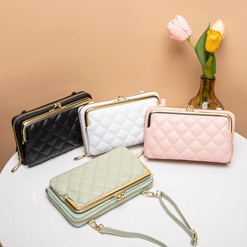 Women Soft Leather Wallets Bags Cell Phone Purse Handbag Female Shoulder Bags Coins Wallet Clutch Messenger Bag Card Holders