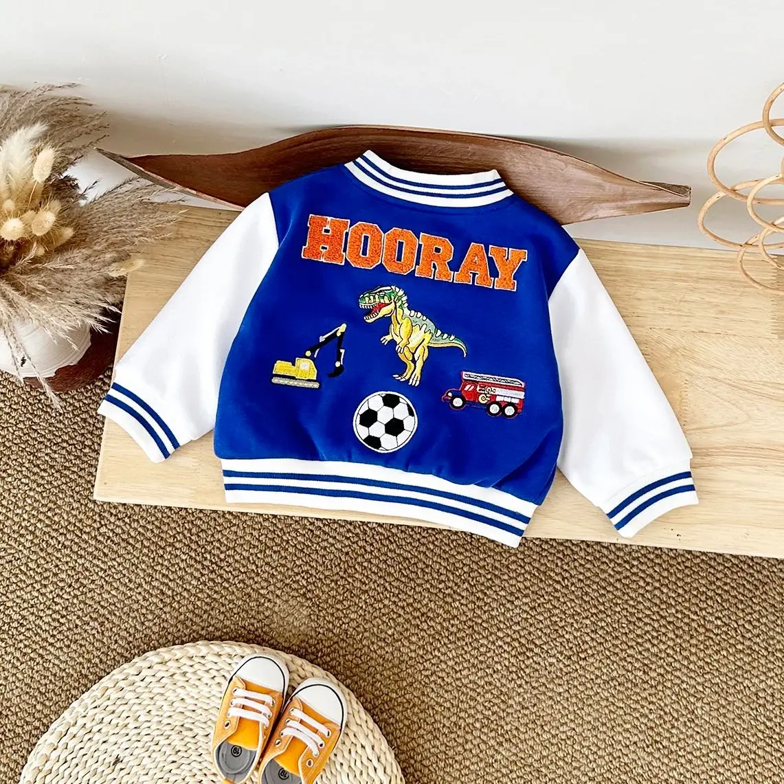 Baby Jacket Fall Thick Newborn Baby Winter Boys Girls Jacket Baseball Grid Cloth Clothing Cotton Stylish Sport Coat