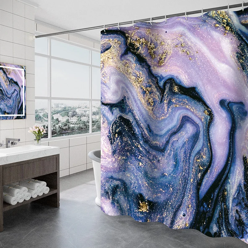 Bathroom curtain 3D digital printing, home, bathroom partition curtain, bathroom decoration, waterproof and mold resistant 2