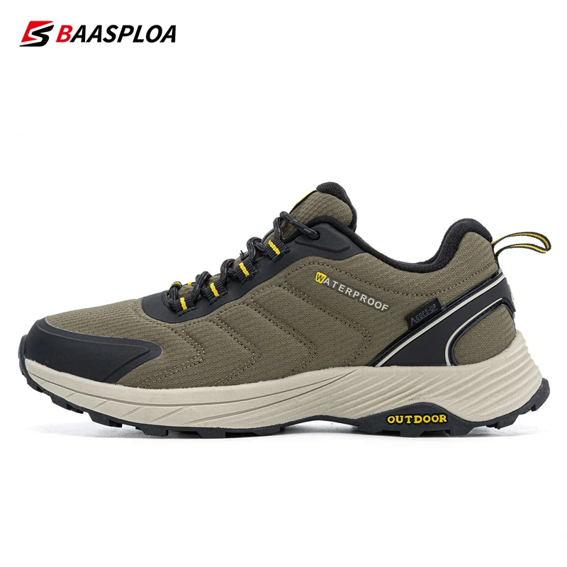 Hiking Shoes Baasploa Men's Hiking Shoes Non-slip Wear-resistant Outdoor Travel Shoes Fashion Waterproof Warm Sneakers Climbing
