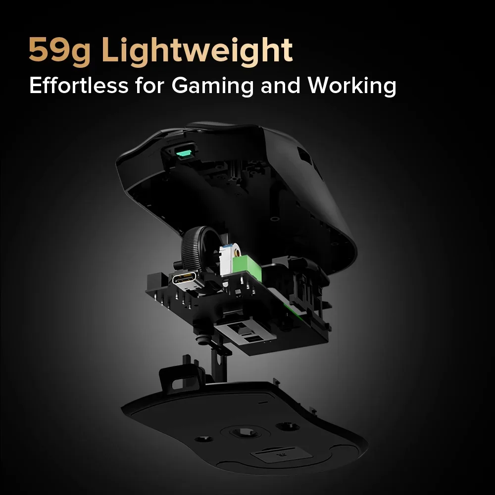 Gaming Mouse Delux M700 Ultra 8K Wireless Gaming Mouse PAW3950 30000DPI 59g Lightweight 8K Polling Rate TTC Gold Encoder for PC Laptop Gamer