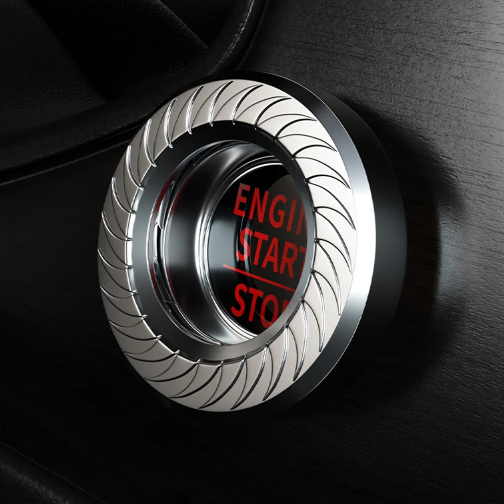 kwmobile Dekorationsfolie, Start/Stopp-Knopf Ringrahmen und Abdeckung für  Skoda Start-Stop Button - Alu-Ring und Cover