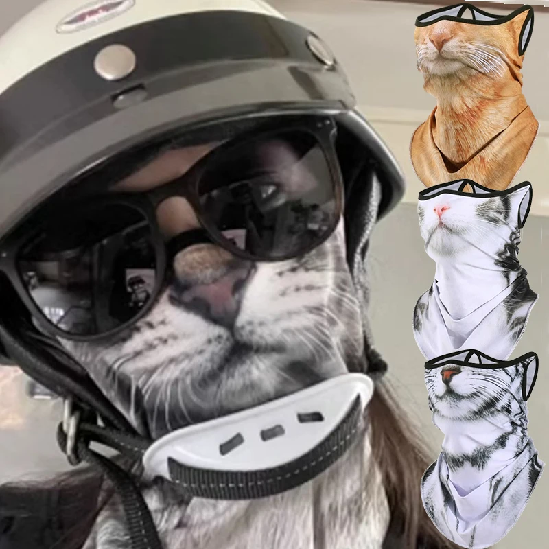 3D Animals Magic Scarf Bandana Breathable Neck Warmer Gaiter Hanging Ear Outdoor Sports Triangle Face Mask Neckerchief Summer