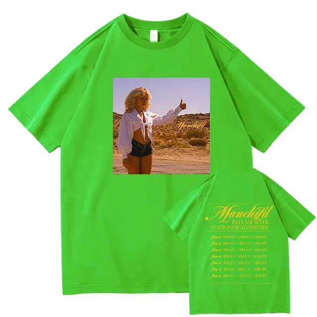 ミュージシャン sabrina carpenter manchild tee Sabrina Carpenter Manchild Print T-shirt 2025 Fashion Singer
