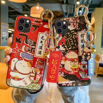 lucky cat phone case with holder