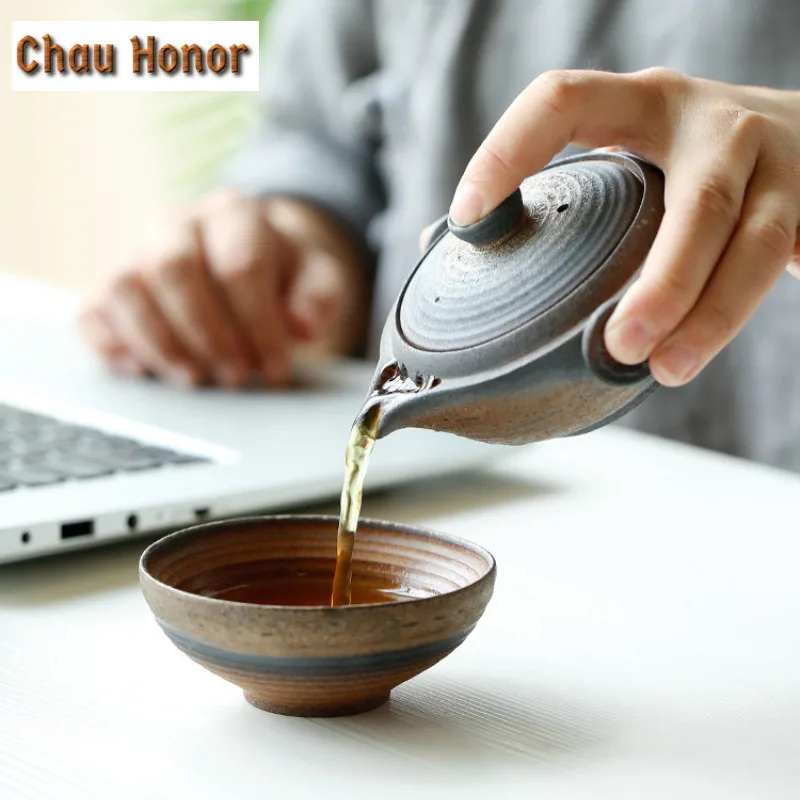 Japanese Ceramic Teapot Gaiwan Tea Cup 1 Pot 1 Cups Porcelain Sets Kung Fu Tea Set Portable Teacup Gaiwan Kettle Tea Cups Mug