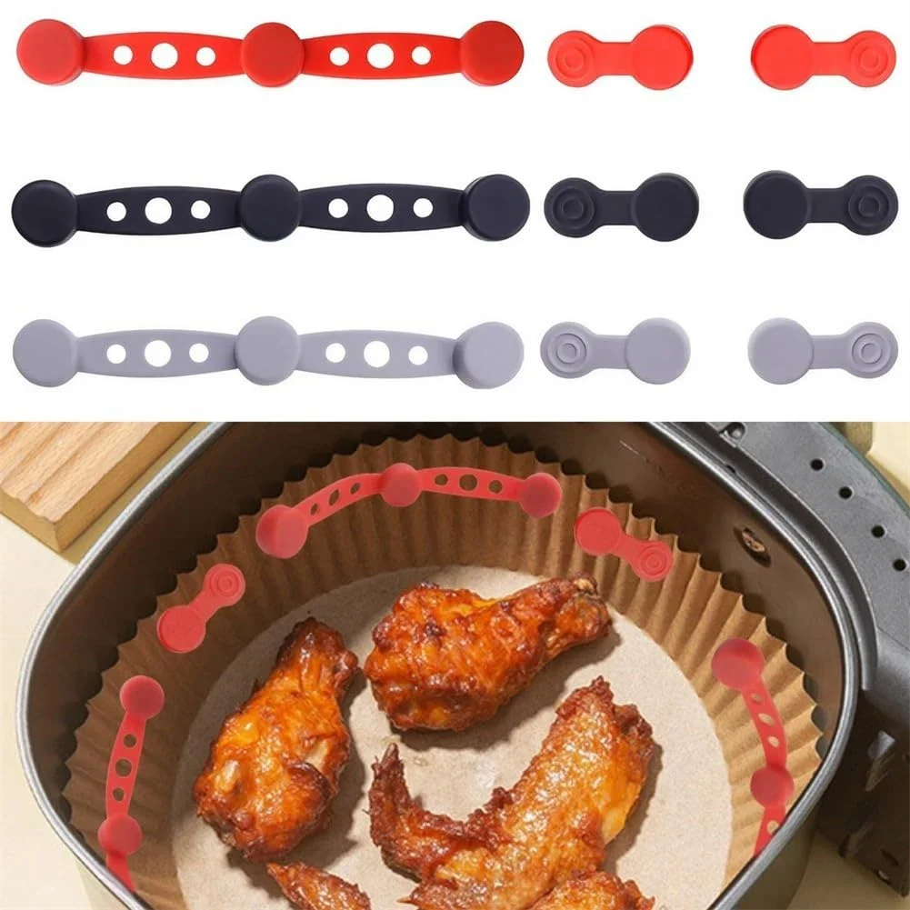 1/2/3Set Air Fryer Magnet Silicone Buckle Magnetic Air Fryer Buckle Lock Disposable Liners Prevent Paper To Burn Air Fryer Tool