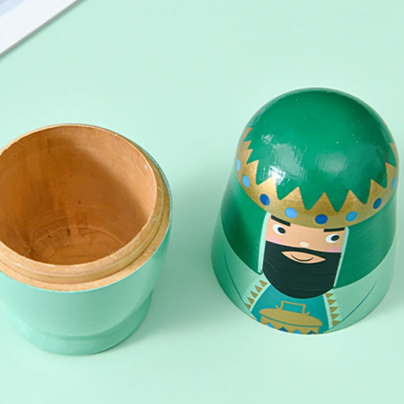 HUYU 5 Pieces Matryoshka King Children's Brain Game Educational Toy with Variety Color Portable Educational Toys Easter Gift