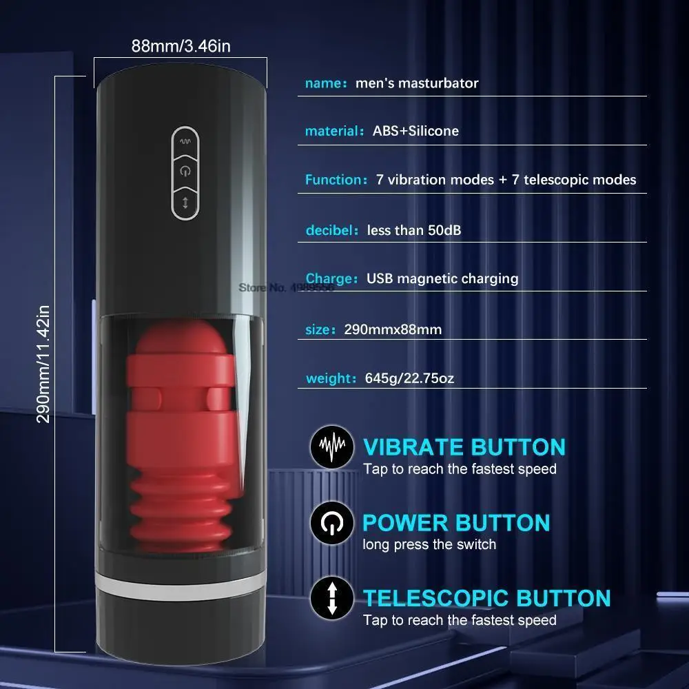 Telescopic Automatic Vibrator Male Masturbator Real l Suction Pocket Blowjob Adult Product Masturbat_voghion.com
