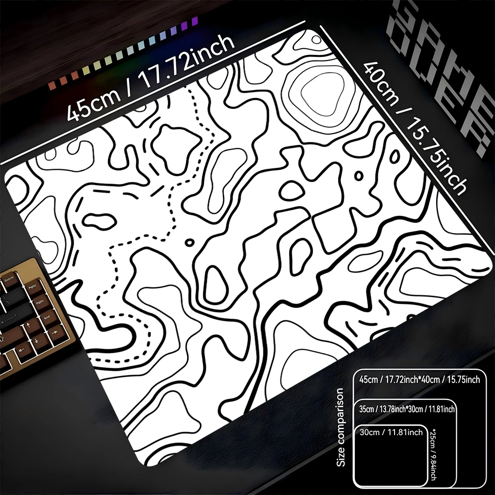 Fluid Rubber Anti-Slip Mouse Pad - Square Office Desk and Game Table Mat, 22x18 inches