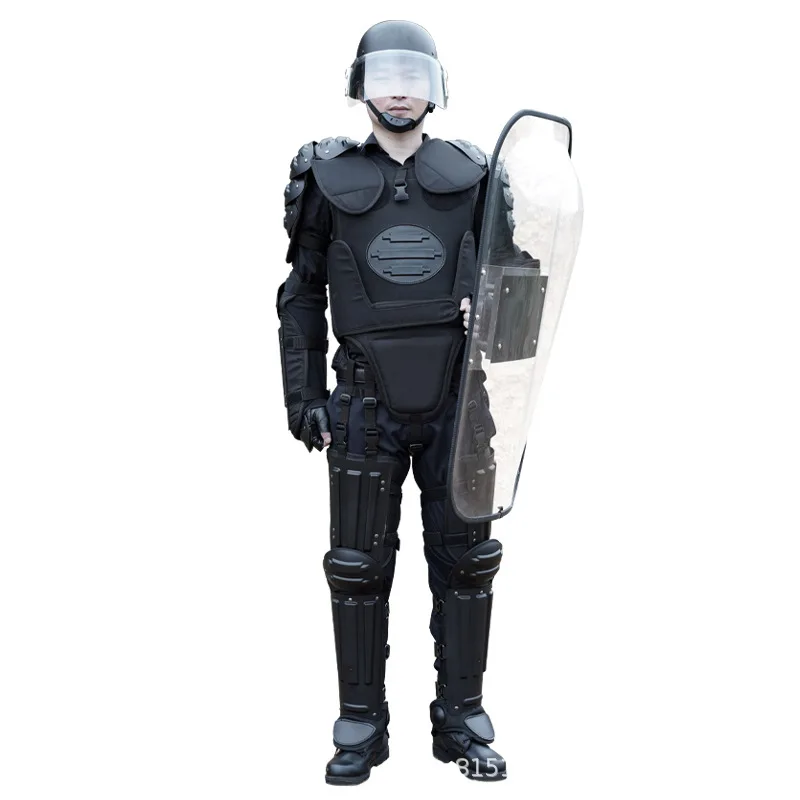 

Factory direct black single soldier riot suit Full body protection flame retardant Hard helmet riot suit set