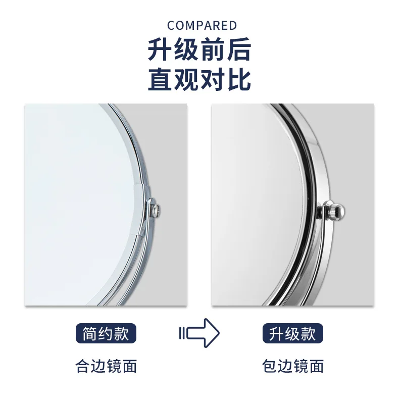 Wall Mounted Folding Arm Extend Bathroom Mirror Magnification Double Side Touch Dimming Makeup Mirrors Round Vanity Mirror 3